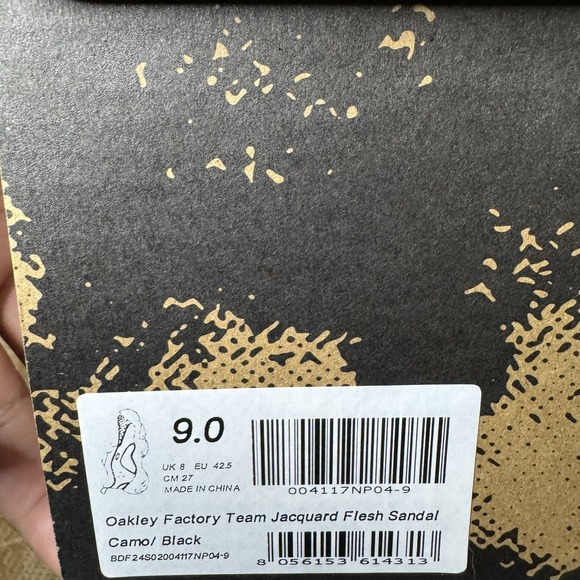 OAKLEY ‎ FACTORY TEAM FLESH X BRAIN DEAD MENS 9 CAMO BLACK SANDAL MULE SLIDE NEW